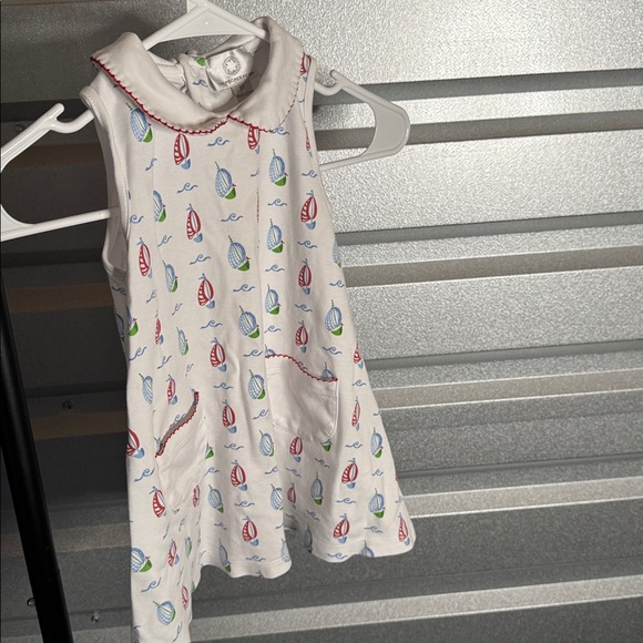 The Proper Peony Pima Cotton Sailboats Print Dress, 3T - Picture 1 of 4